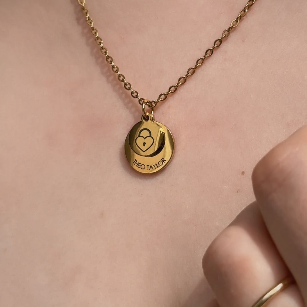 Layered padlock heart necklace