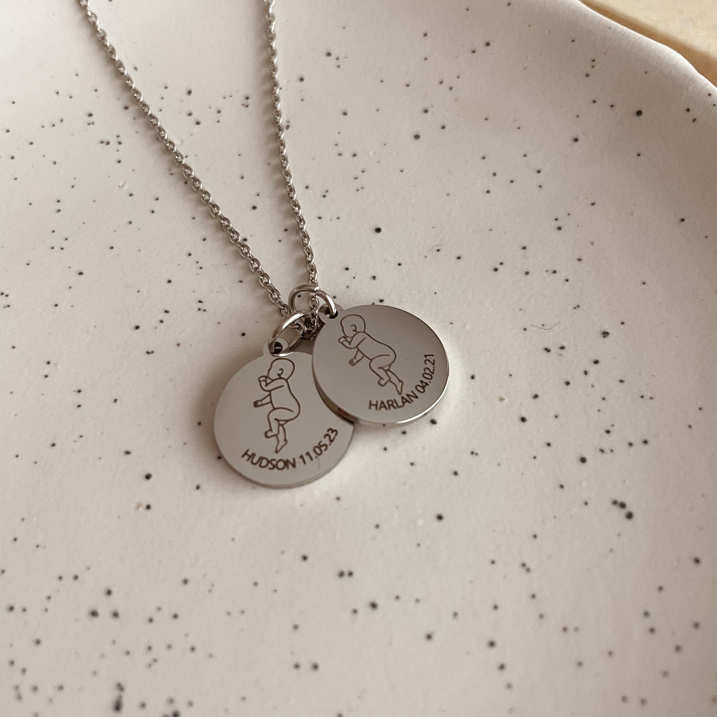 Baby illustration necklace