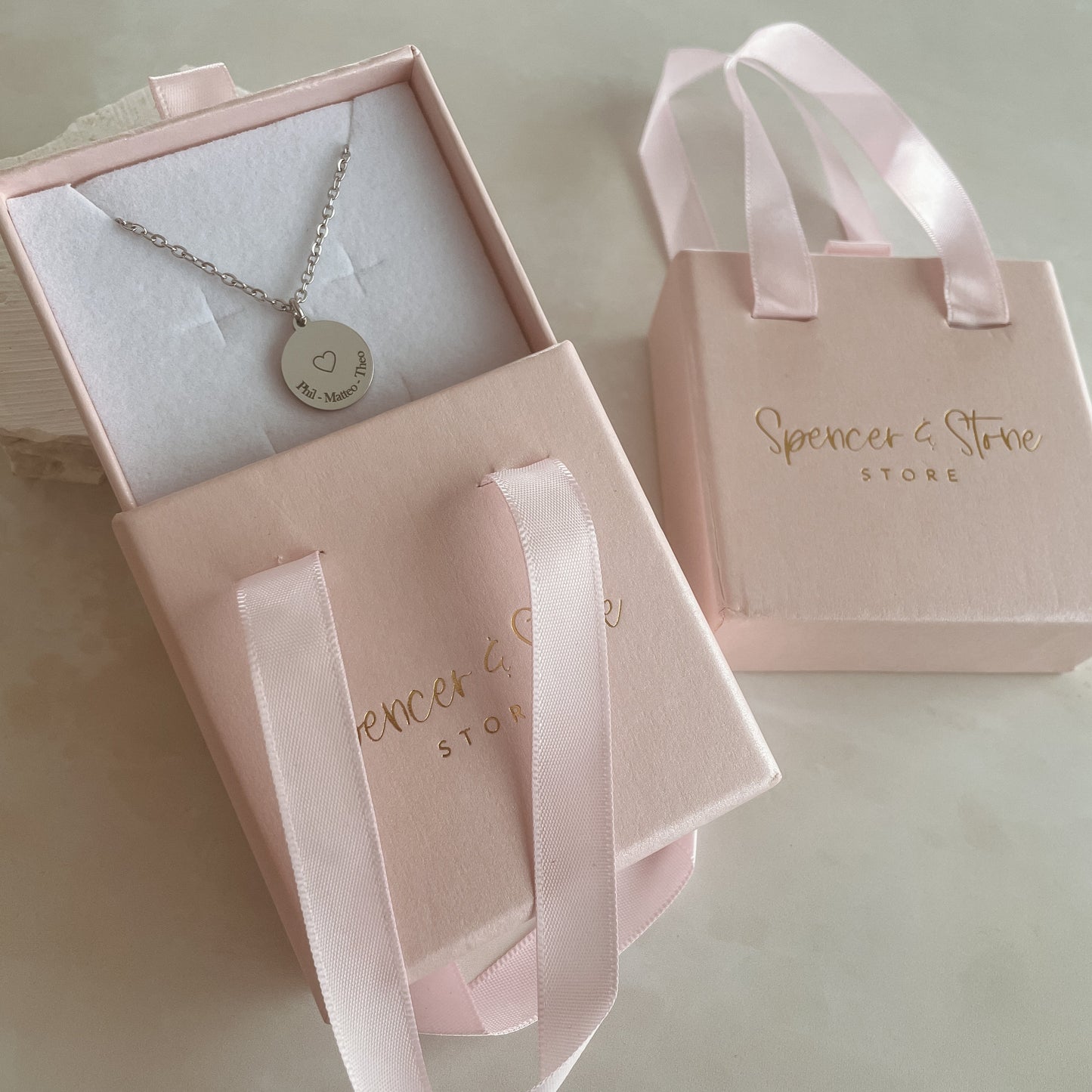 Family heart necklace