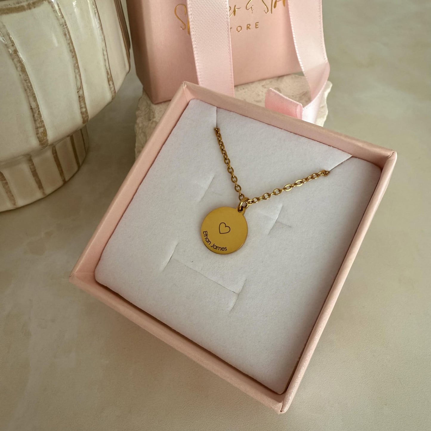 Family heart necklace