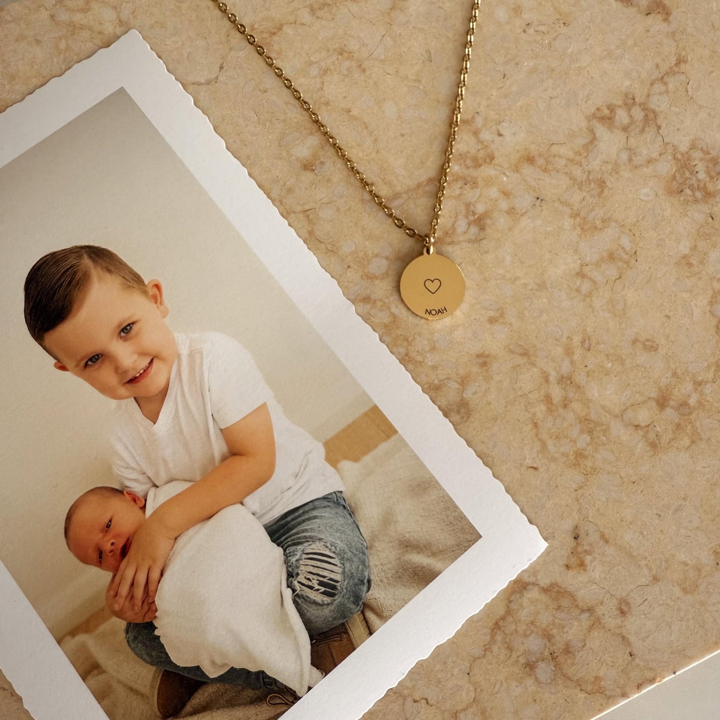 Family heart necklace