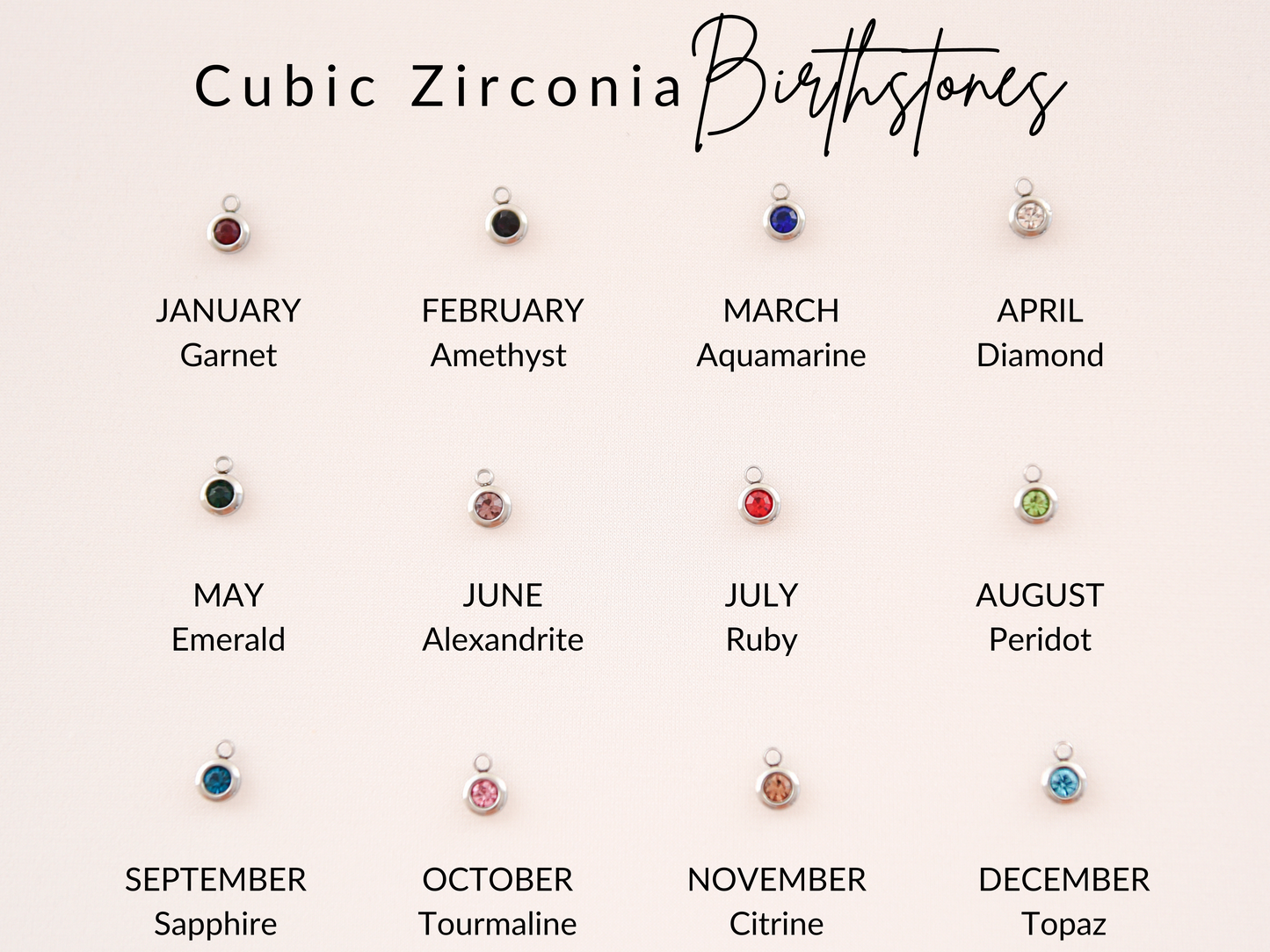 Layered birth flower & stone necklace