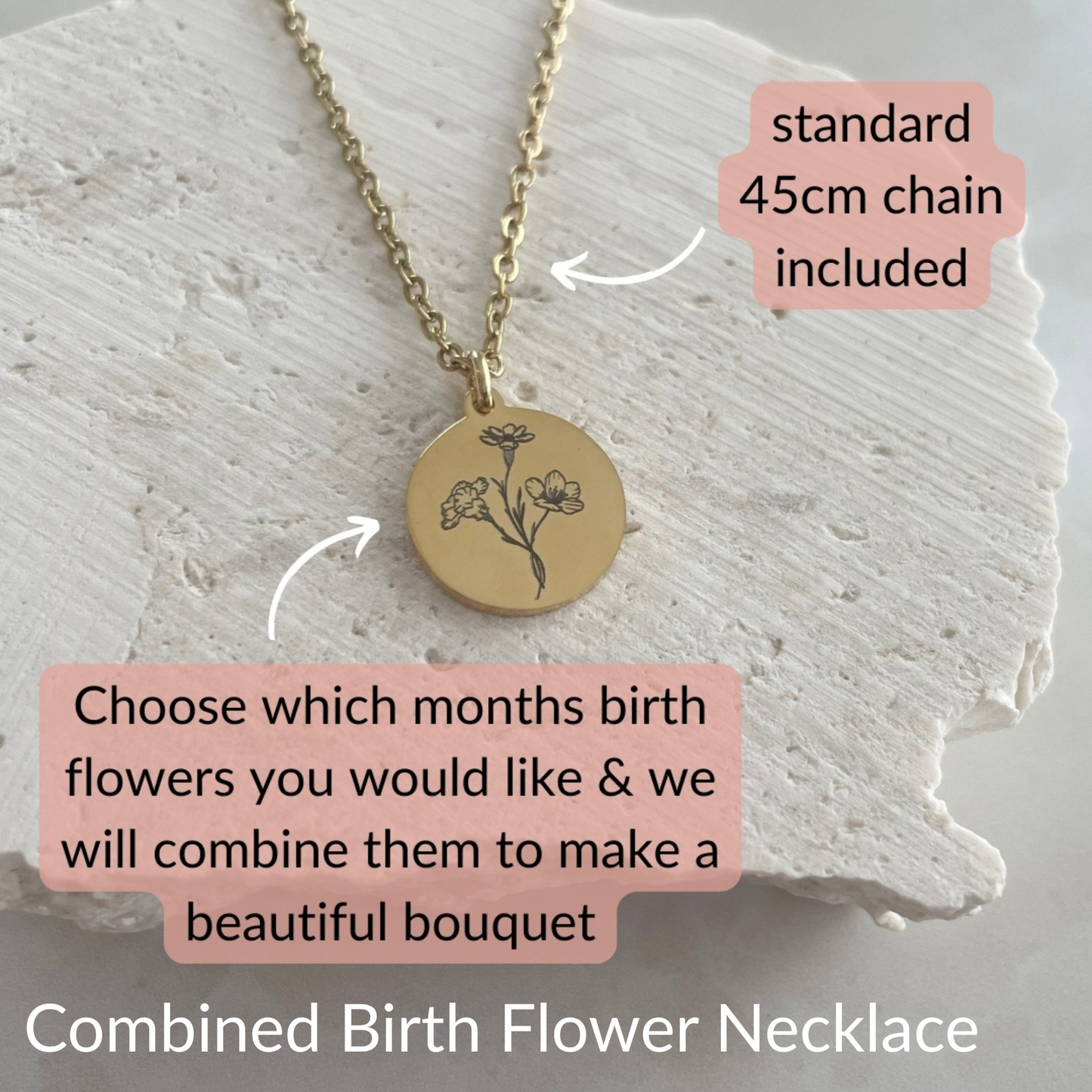 BUNDLE - Combined birth flower necklace AND Infinity necklace 25% OFF