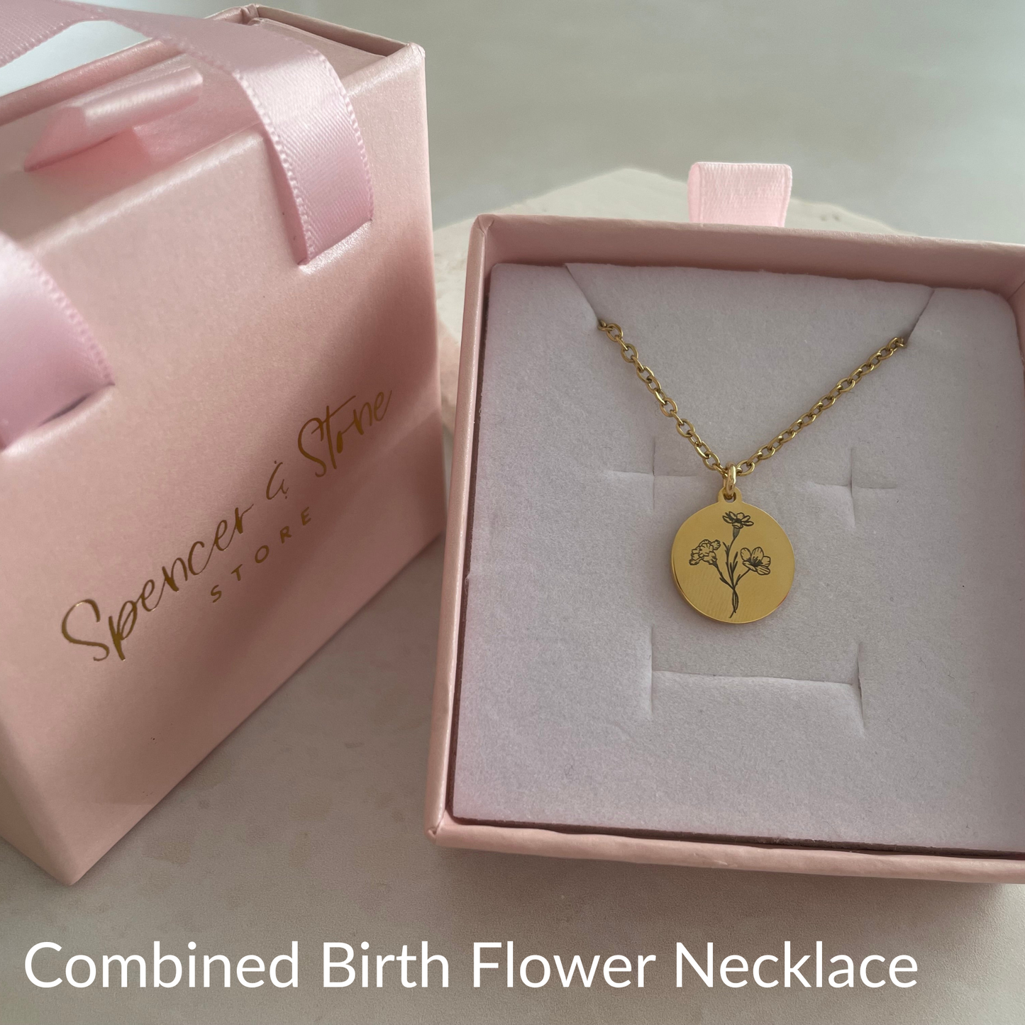 BUNDLE - Combined birth flower necklace AND Infinity necklace 25% OFF