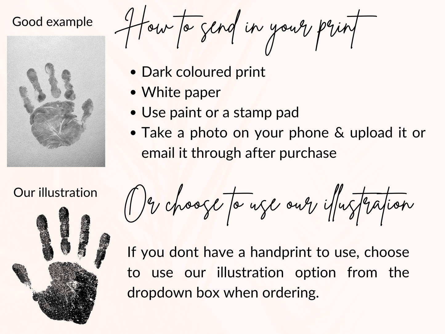 Hand & footprint necklace (upload actual prints or use our illustration)