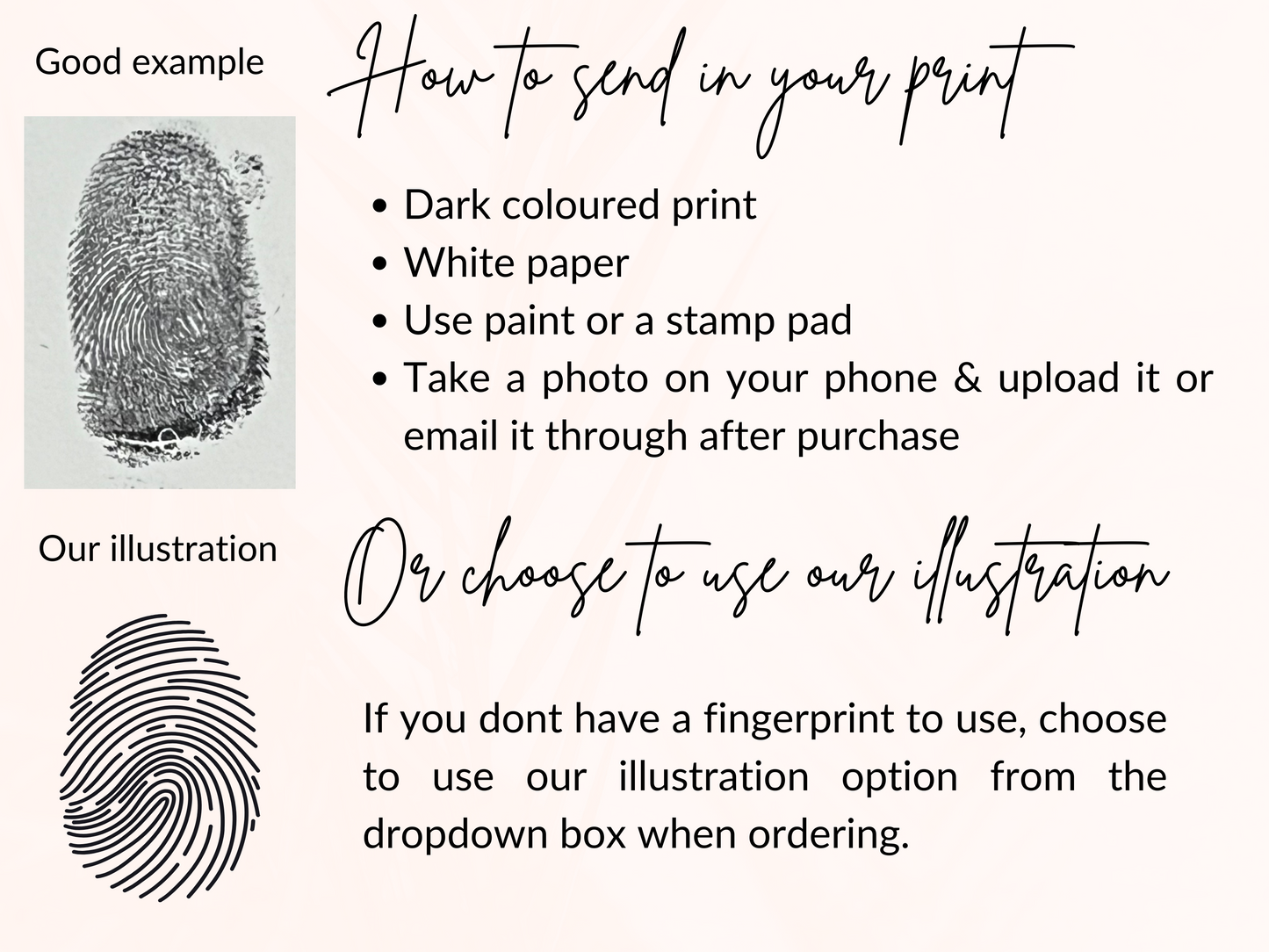 Finger, Hand or Foot print keyring (upload actual fingerprints or use our illustration)