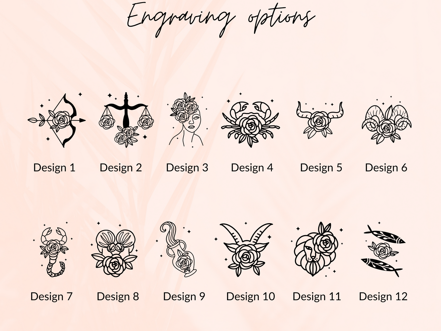 Rose zodiac necklace