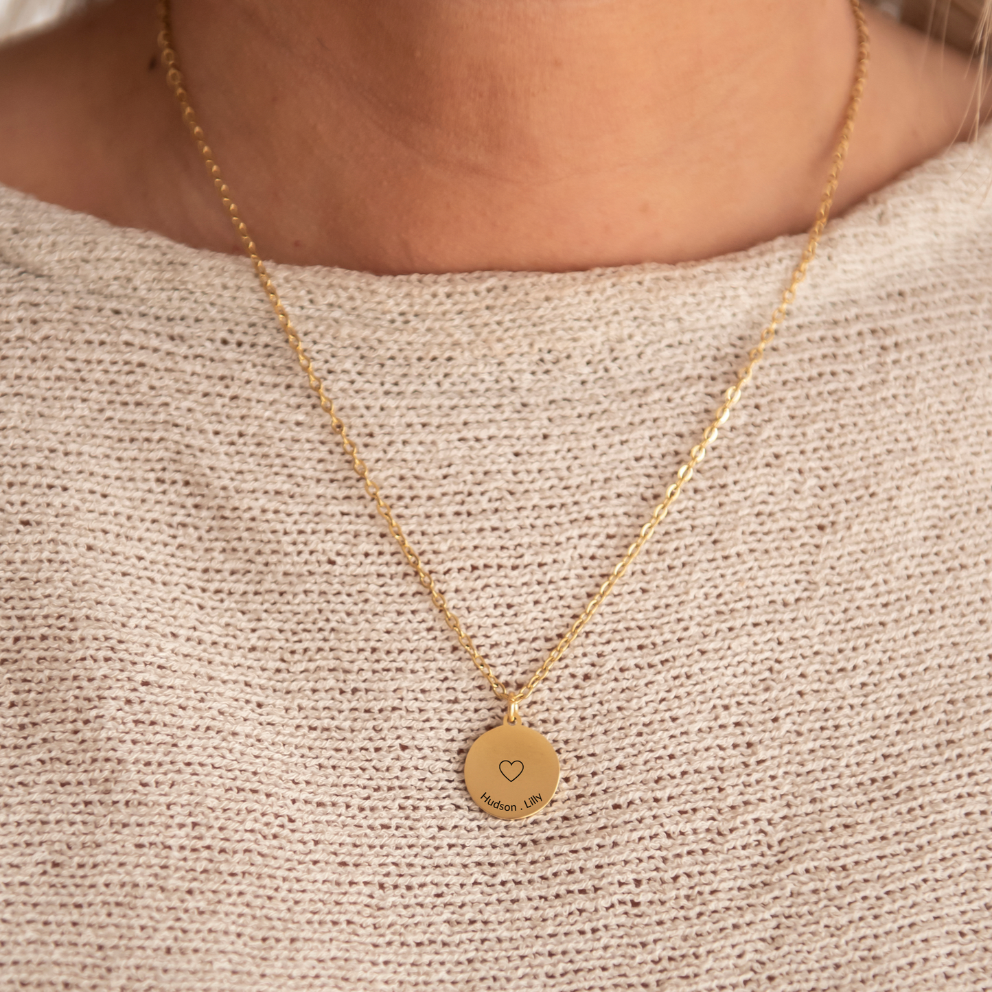 Family heart necklace