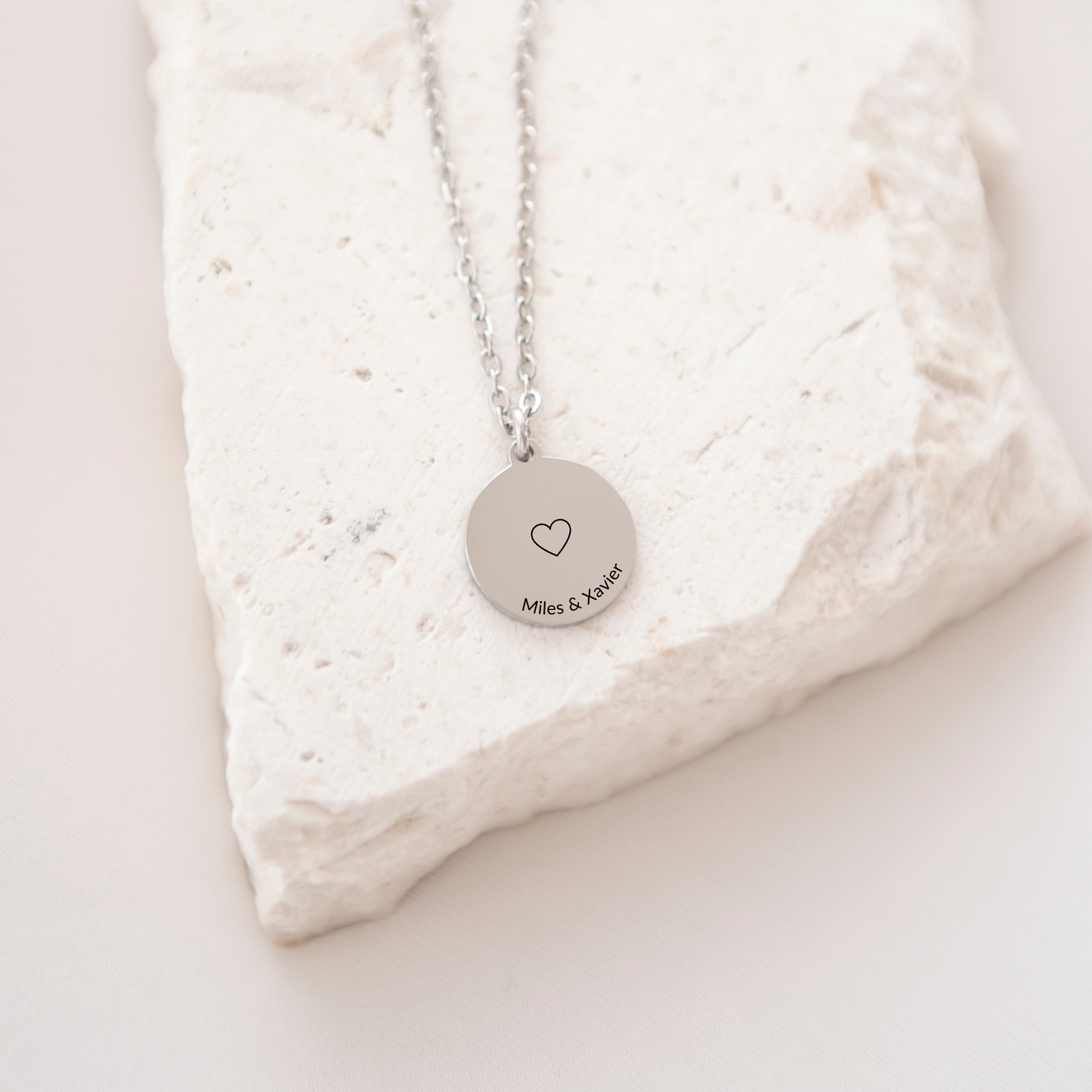 Family heart necklace
