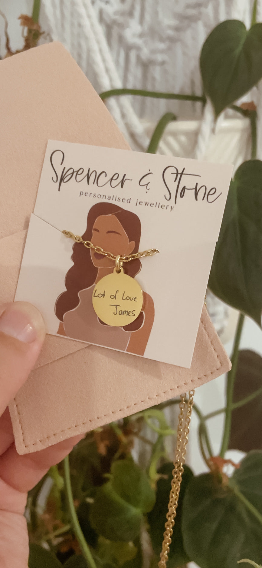 Handwriting necklace (upload actual handwritten note)