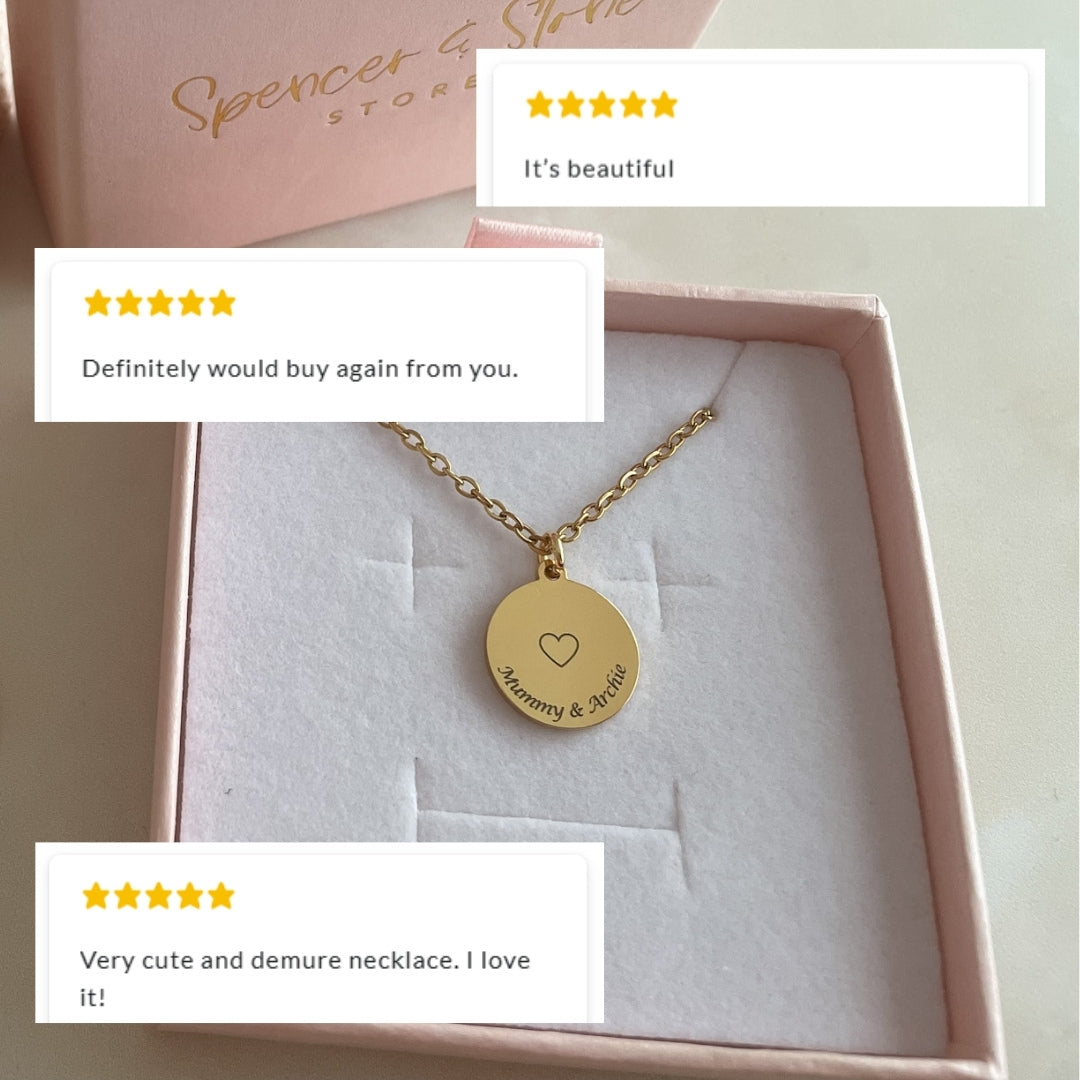 Family heart necklace