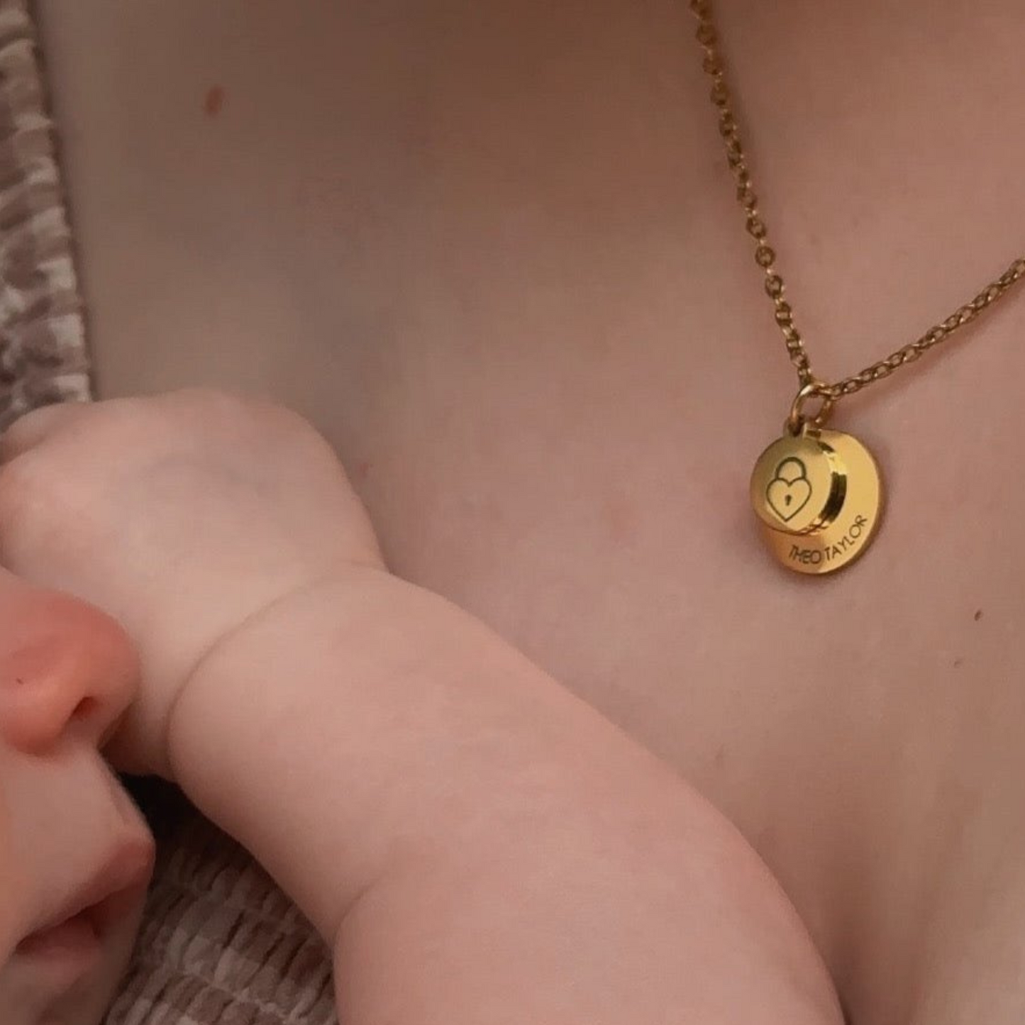 Layered padlock heart necklace