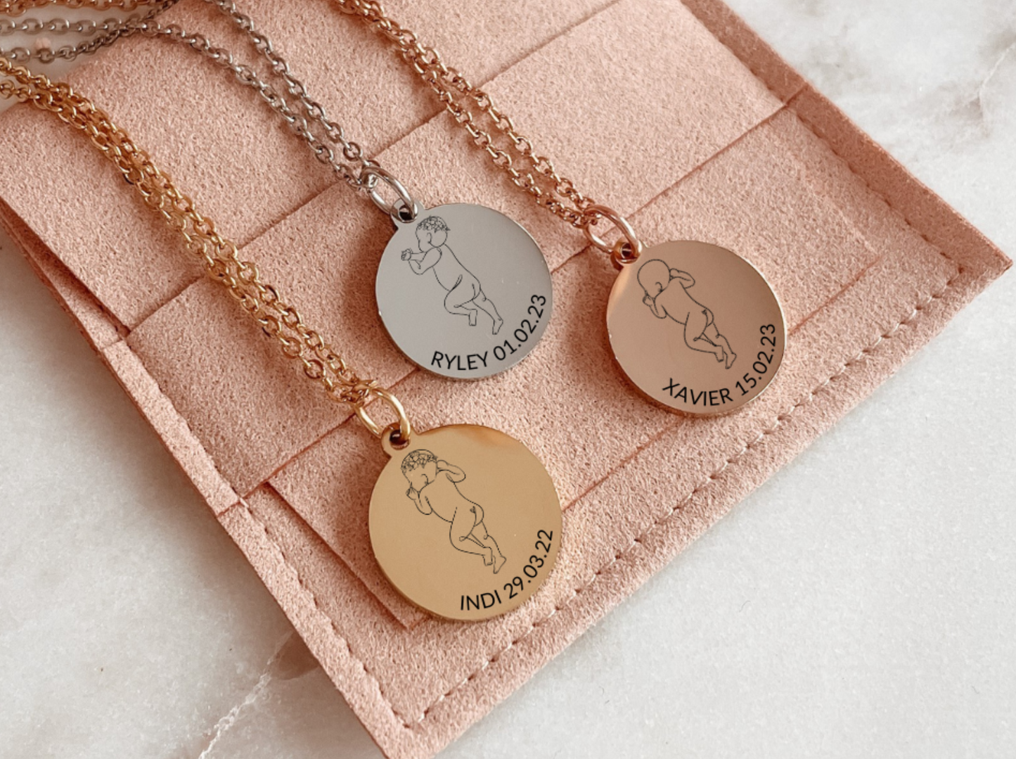 Baby illustration necklace