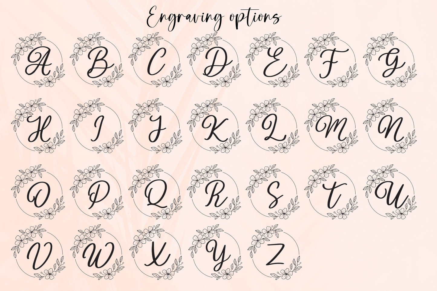 Floral wreathe monogram necklace
