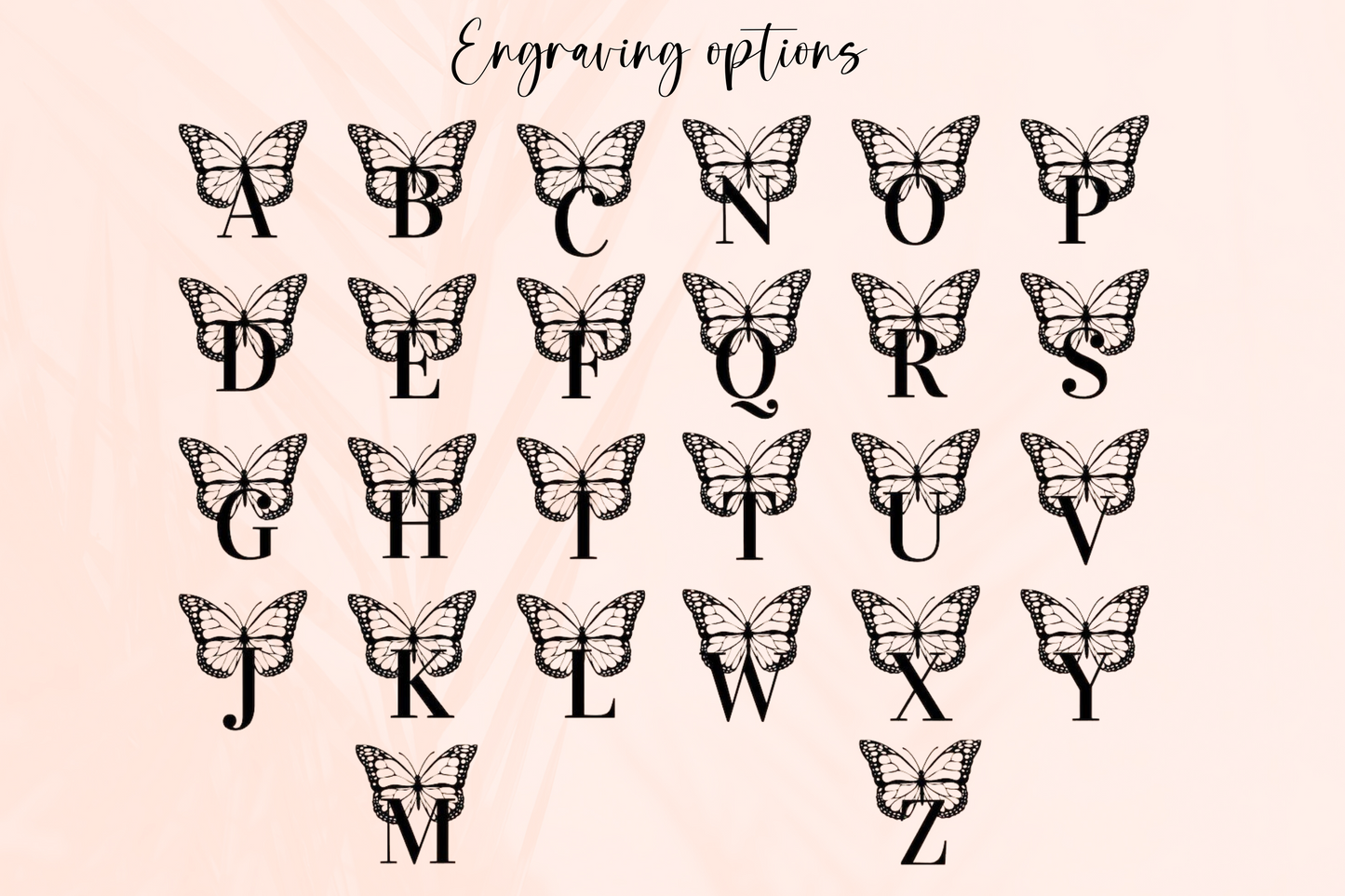 Butterfly monogram necklace