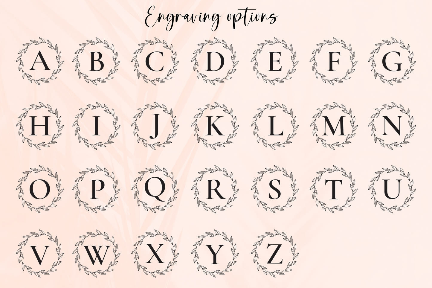 Wreath monogram necklace
