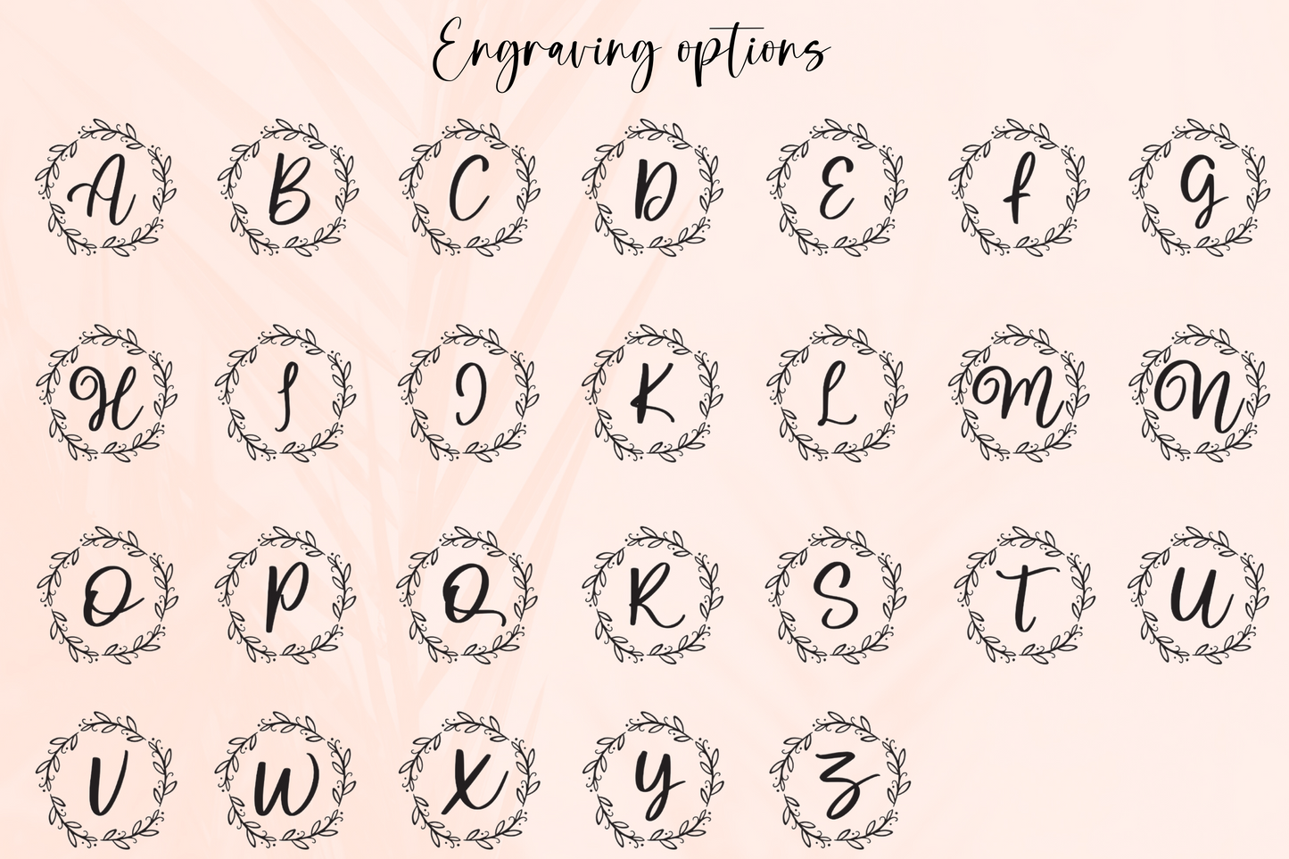 Wreath monogram necklace