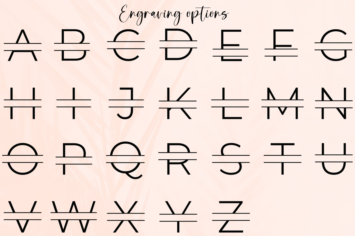 Split monogram necklace
