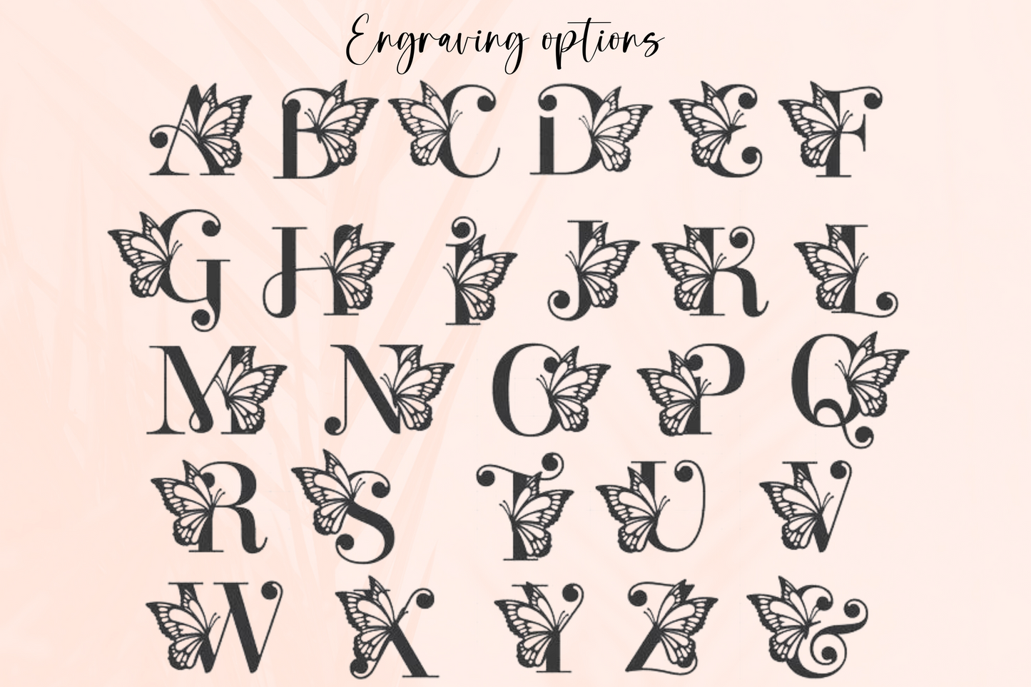 Butterfly monogram necklace