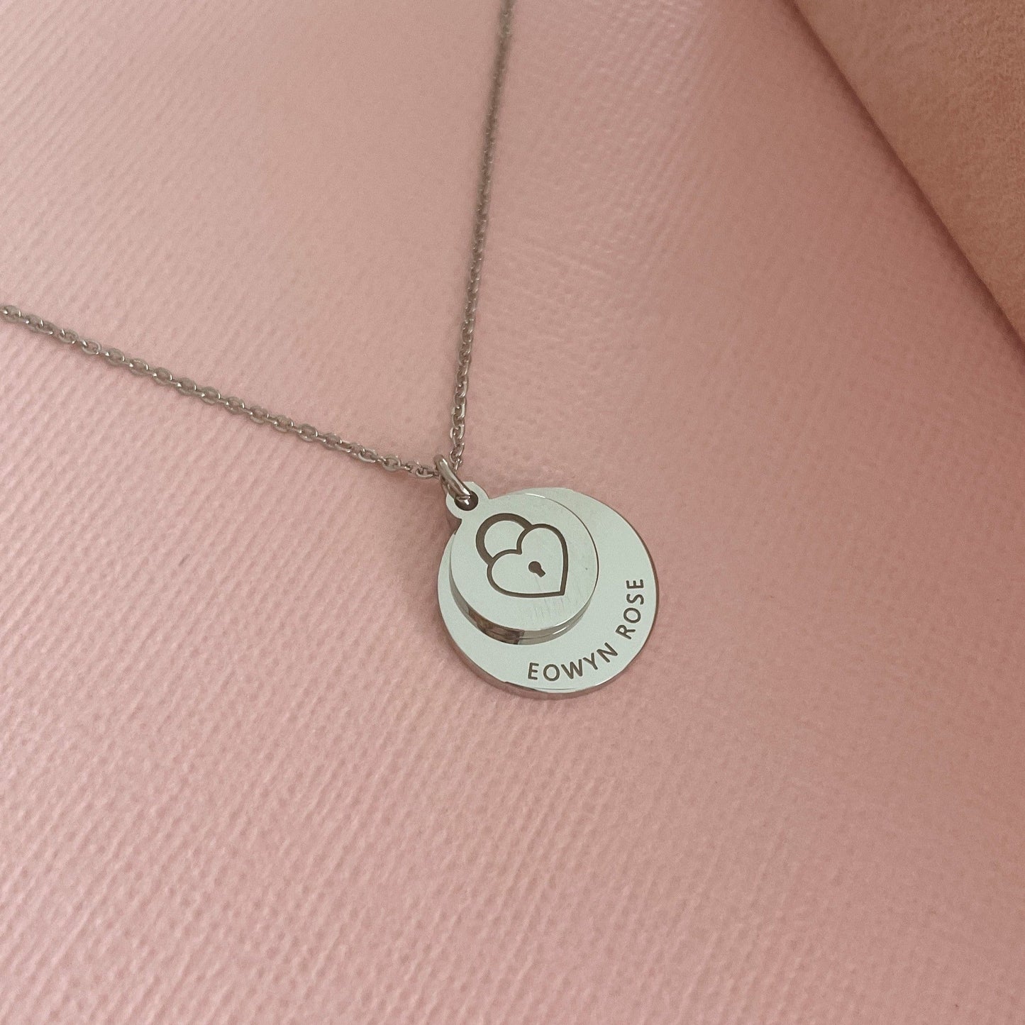 Layered padlock heart necklace