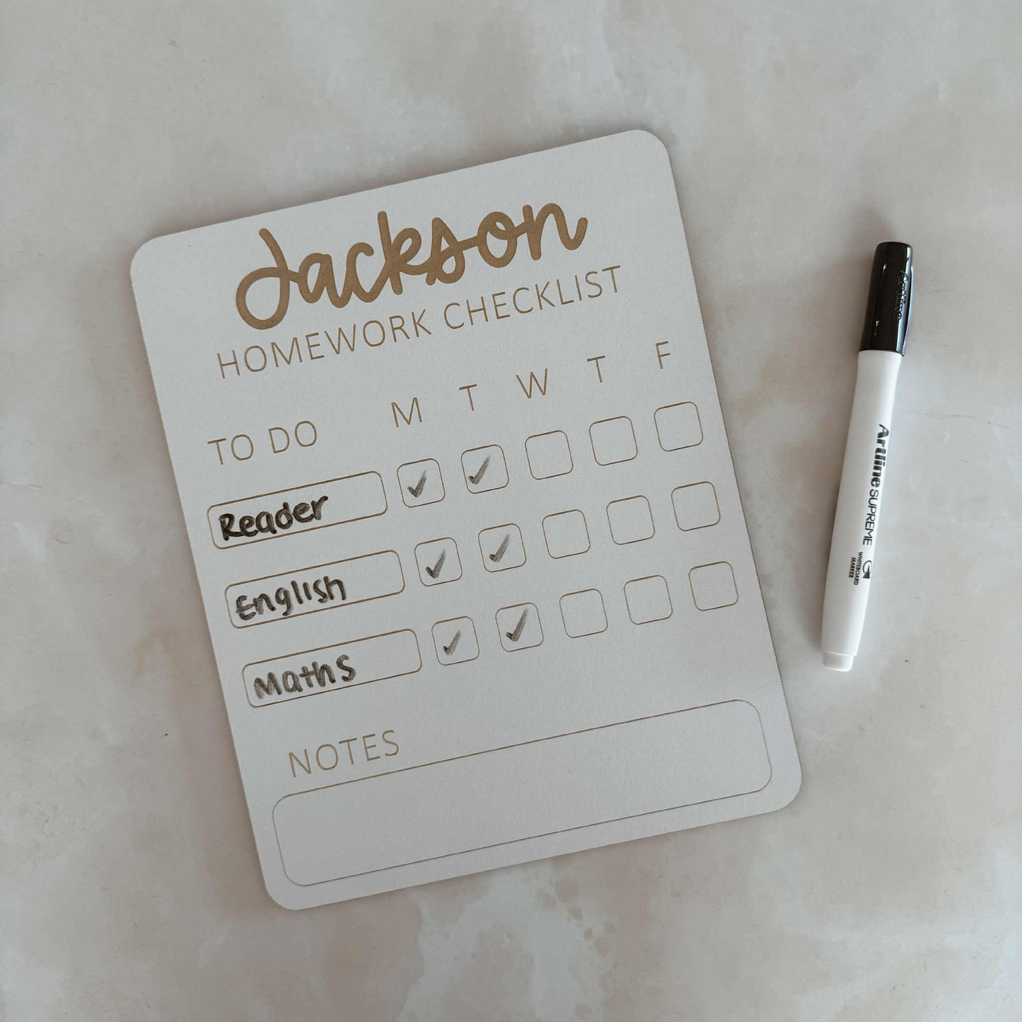 Homework Checklist