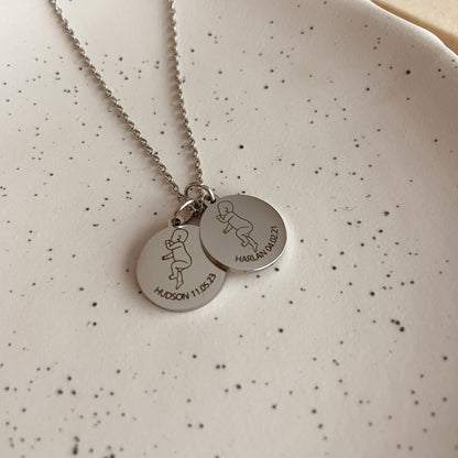 Baby illustration necklace