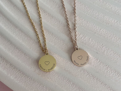 Family heart necklace