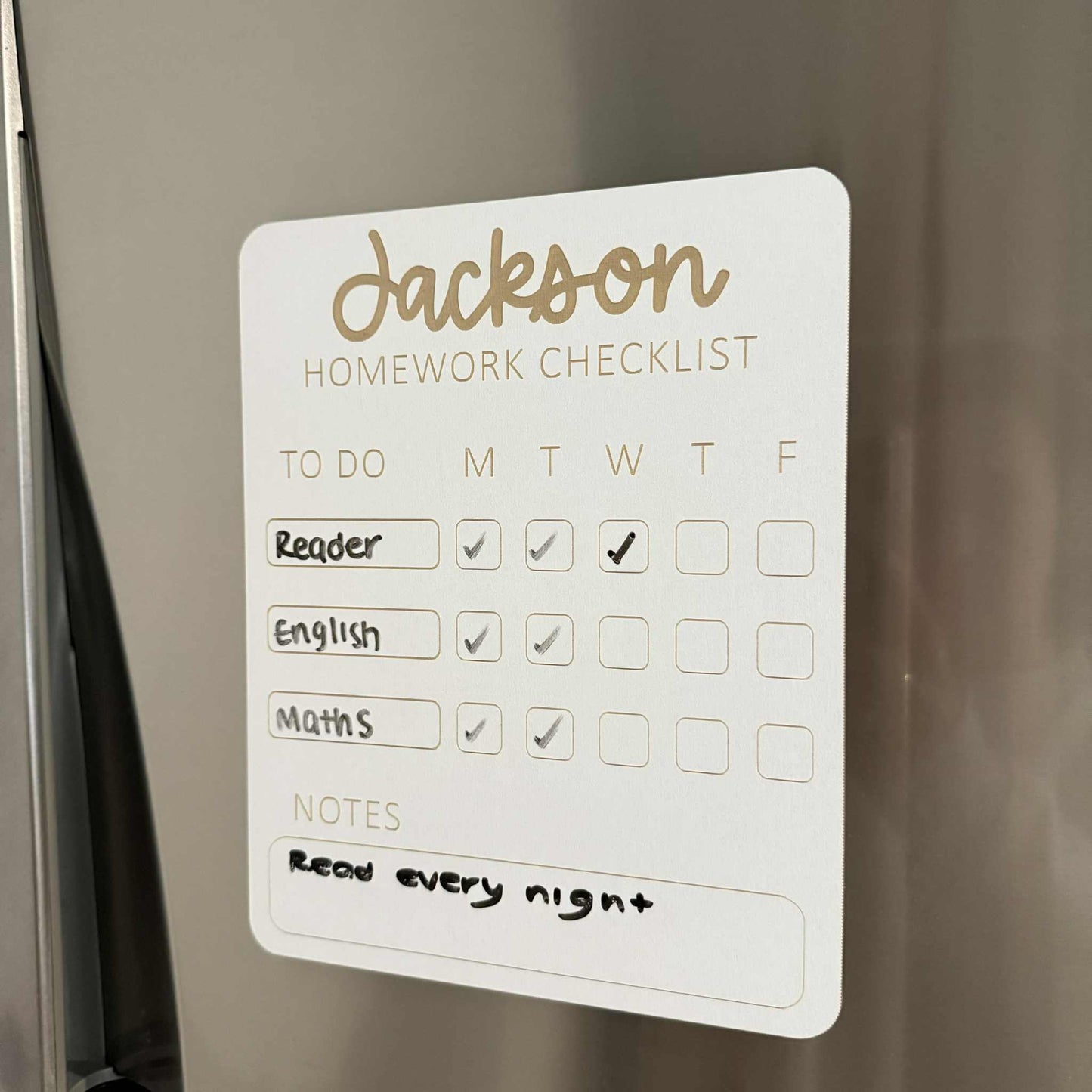 Homework Checklist
