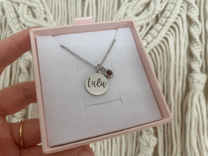 Personalised birthstone necklace