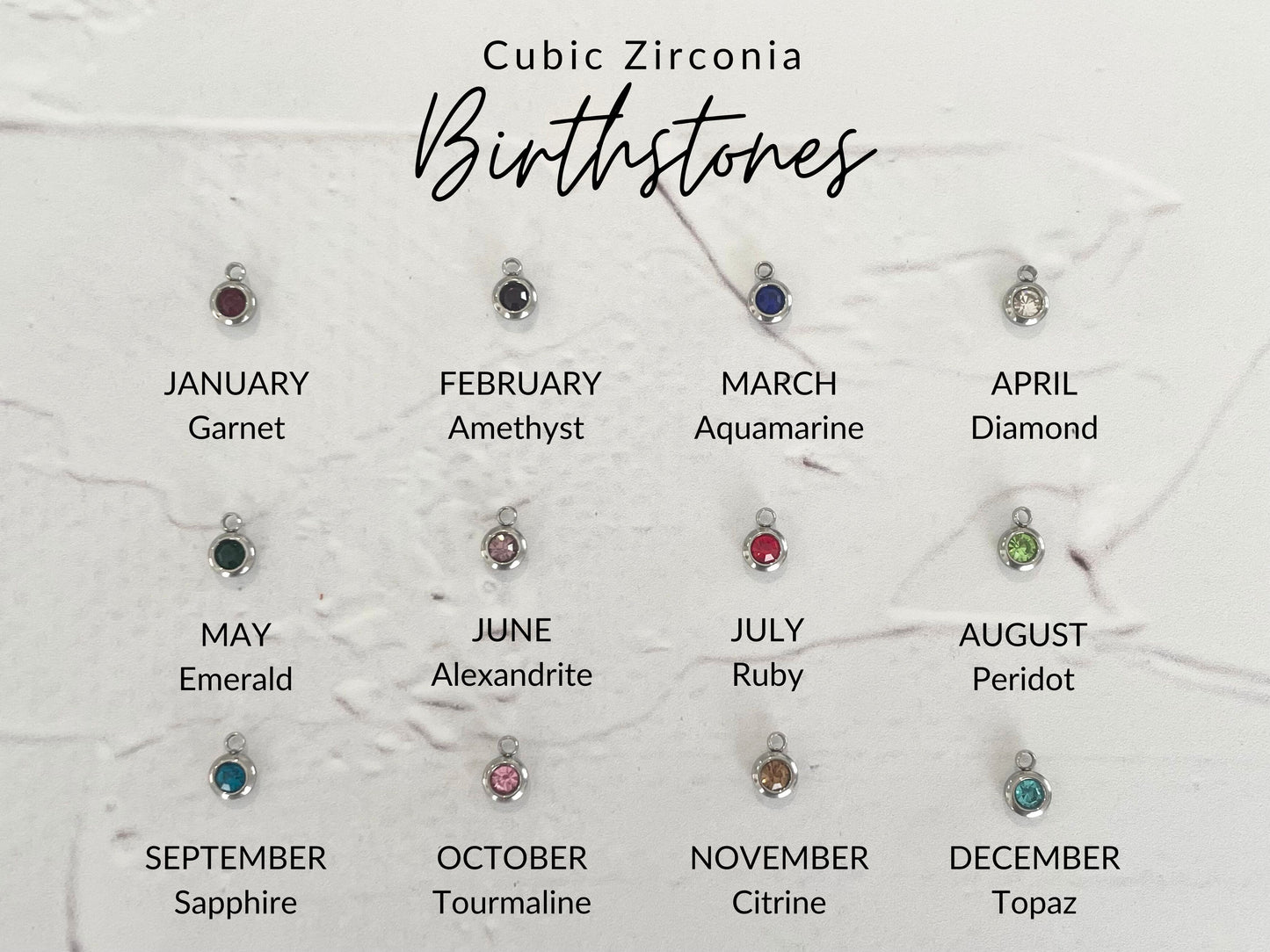 Personalised birthstone necklace