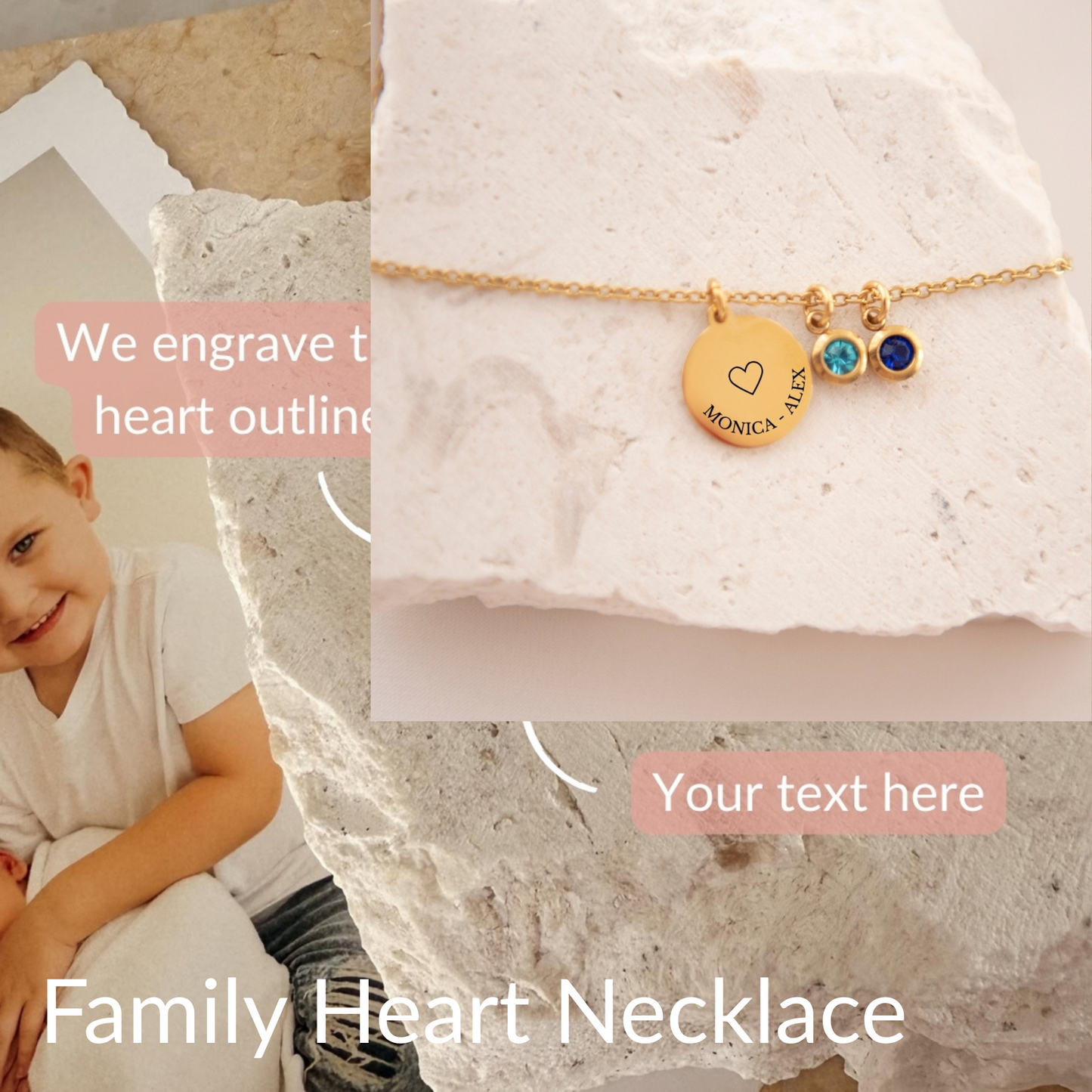 BUNDLE - Family heart necklace AND Infinity necklace 25% OFF