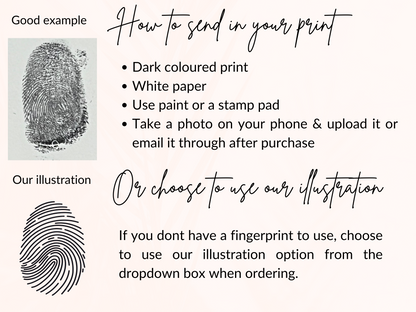 Finger print necklace (upload actual fingerprints or use our illustration)