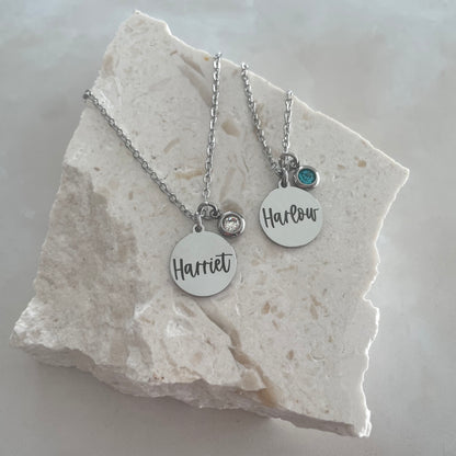 Personalised birthstone necklace