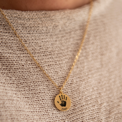 Handprint necklace (upload actual handprints or use our illustration)