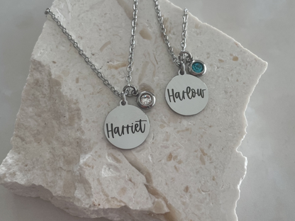 Personalised birthstone necklace